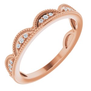 14K Rose Gold — 1/8 Ctw Natural Diamond Stackable Ring