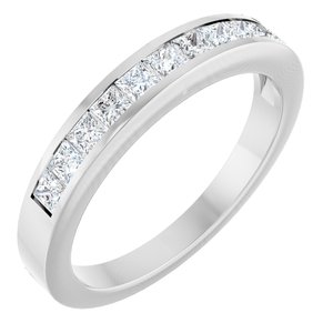 14K White Gold — 1/2 Ctw Natural Diamond Anniversary Band
