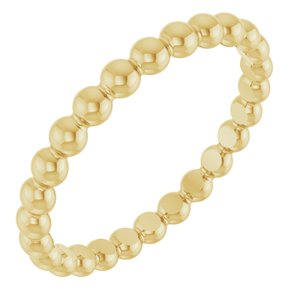 18K Yellow Gold — Beaded Stackable Ring
