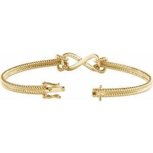 14K Yellow Gold — 1/8 Ctw Natural Diamond Bangle Bracelet