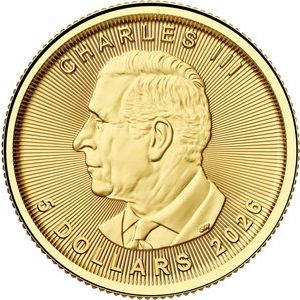 24K Yellow Gold — 2026 1/10 Oz Canadian Gold Maple Leaf Coin