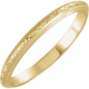 14K Yellow Gold — Geometric Standard-Fit Band