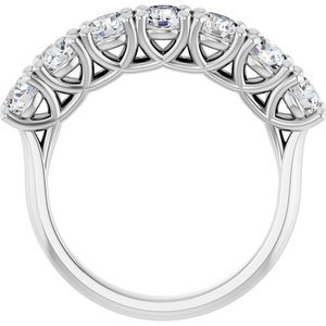 14K White Gold — 1 5/8 Ctw Natural Diamond 7-Stone Anniversary Band