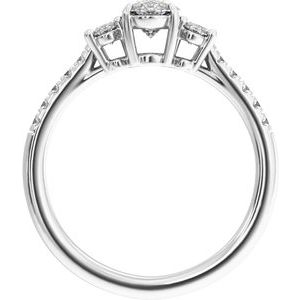 14K White Gold — 1 1/2 Ctw Lab-Grown Diamond Engagement Ring