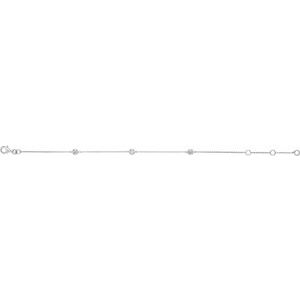 14K White Gold — 1/6 Ctw Natural Diamond Bezel-Set 3-Station Bracelet