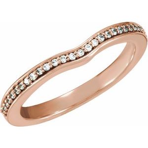 14K Rose Gold — 1/10 Ctw Lab-Grown Diamond Contour Band