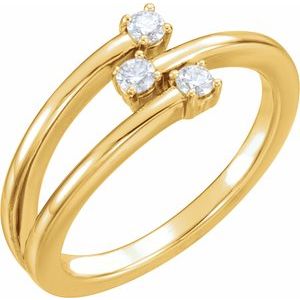 14K Yellow Gold — 1/5 Ctw Natural Diamond Freeform Ring