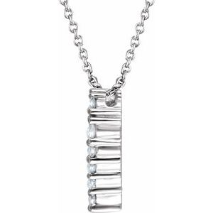 14K White Gold — 1/4 Ctw Natural Diamond Heart Necklace