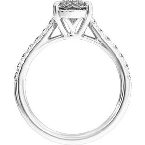 14K White Gold — 1 1/3 Ctw Lab-Grown Diamond Engagement Ring