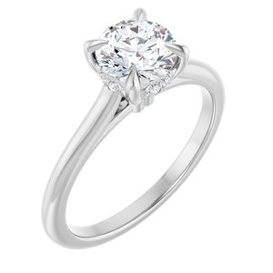 14K White Gold — 1 Ctw Lab-Grown Diamond Engagement Ring