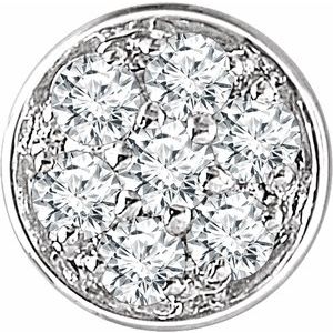 14K White Gold — .07 Ctw Natural Diamond Pave Pendant