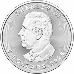 Sterling Silver — 2026 1 Oz Canadian Silver Maple Leaf Coin