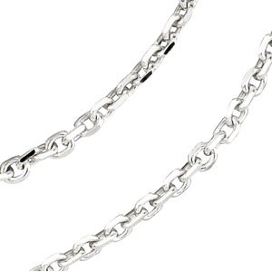 14K White Gold — Diamond-Cut Cable Chain
