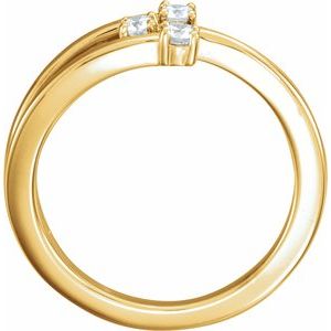 14K Yellow Gold — 1/5 Ctw Natural Diamond Freeform Ring