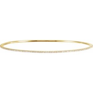 14K Yellow Gold — 1 Ctw Natural Diamond Bangle Bracelet