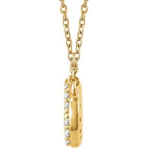 14K Yellow Gold — 1/5 Ctw Natural Diamond Cluster Necklace