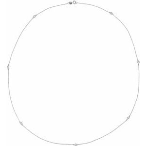 14K White Gold — 1/4 Ctw Natural Diamond Necklace