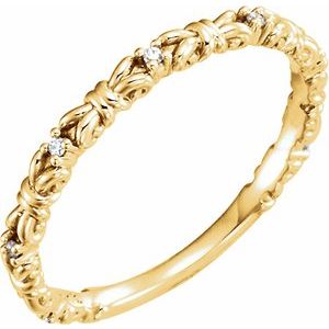 14K Yellow Gold — .04 Ctw Natural Diamond Stackable Ring
