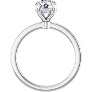 14K White Gold — 1 Ctw Lab-Grown Diamond Semi-Set Engagement Ring