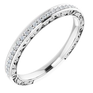 14K White Gold — 1/8 Ctw Natural Diamond Anniversary Band