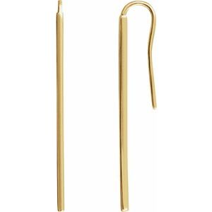 14K Yellow Gold — Vertical Bar Earrings