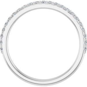 14K White Gold — 1/5 Ctw Natural Diamond Band