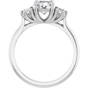 14K White Gold — 1 1/3 Ctw Lab-Grown Diamond Three-Stone Engagement Ring