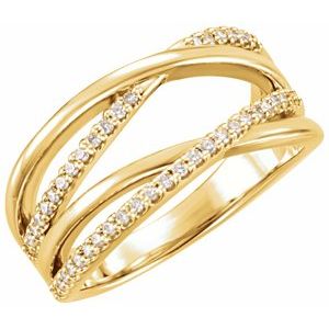 14K Yellow Gold — 1/5 Ctw Natural Diamond Ring