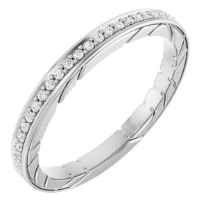 14K White Gold — 1/8 Ctw Natural Diamond Anniversary Band