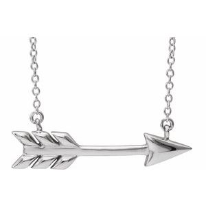 14K White Gold — Arrow Necklace