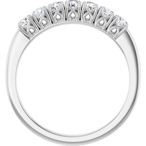 14K White Gold — 3/8 Ctw Natural Diamond Anniversary Band