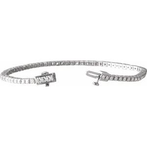 14K White Gold — 1 3/4 Ctw Natural Diamond Line Bracelet