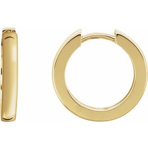 14K Yellow Gold — Hinged Hoop Earrings