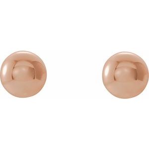 14K Rose Gold — Ball Stud Earrings With Bright Finish