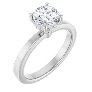 14K White Gold — 1 Ctw Lab-Grown Diamond Semi-Set Engagement Ring