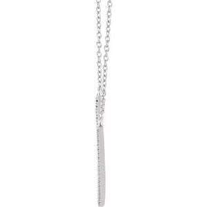14K White Gold — 1/6 Ctw Natural Diamond V Necklace