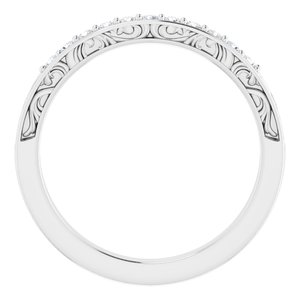 14K White Gold — 1/6 Ctw Natural Diamond Band