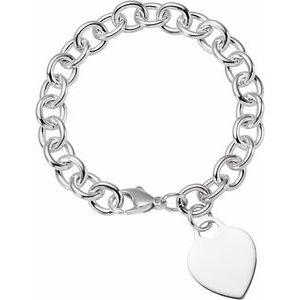 Sterling Silver — Heart Charm Bracelet