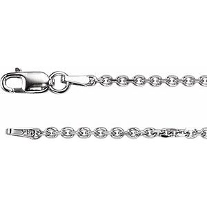14K White Gold — Diamond-Cut Cable Chain