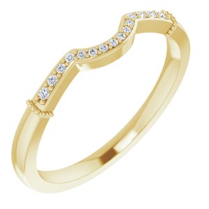 14K Yellow Gold — .05 Ctw Natural Diamond Matching Band