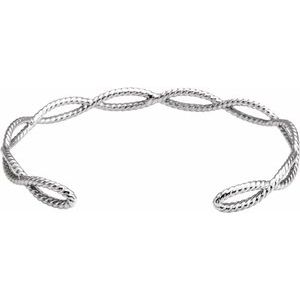 14K White Gold — Rope Cuff Bracelet