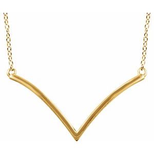 14K Yellow Gold — V Necklace