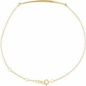 14K Yellow Gold — Curved Bar Bracelet