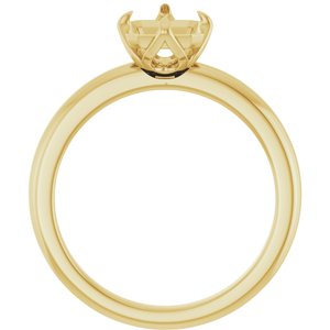 14K Yellow Gold — 2Ct Lab-Grown Diamond Claw 4-Prong Engagement Ring