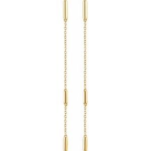 14K Yellow Gold — Bar Chain Earrings