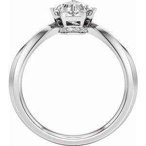14K White Gold — 1 Ctw Lab-Grown Diamond Engagement Ring