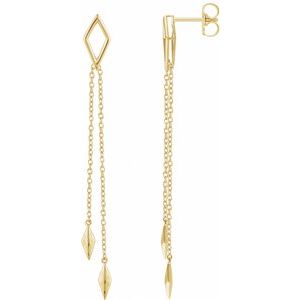 14K Yellow Gold — Chain Earrings