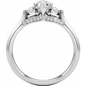 14K White Gold — 1 1/2 Ctw Lab-Grown Diamond Three-Stone Engagement Ring