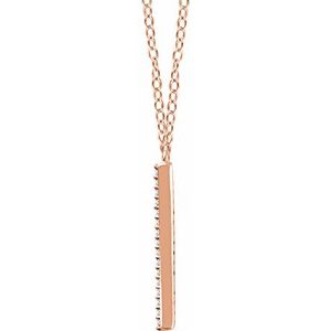 14K Rose Gold — 1/6 Ctw Natural Diamond V Necklace