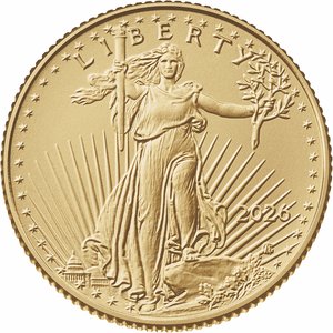 22K Yellow Gold — 2026 1/10 Oz American Gold Eagle Coin